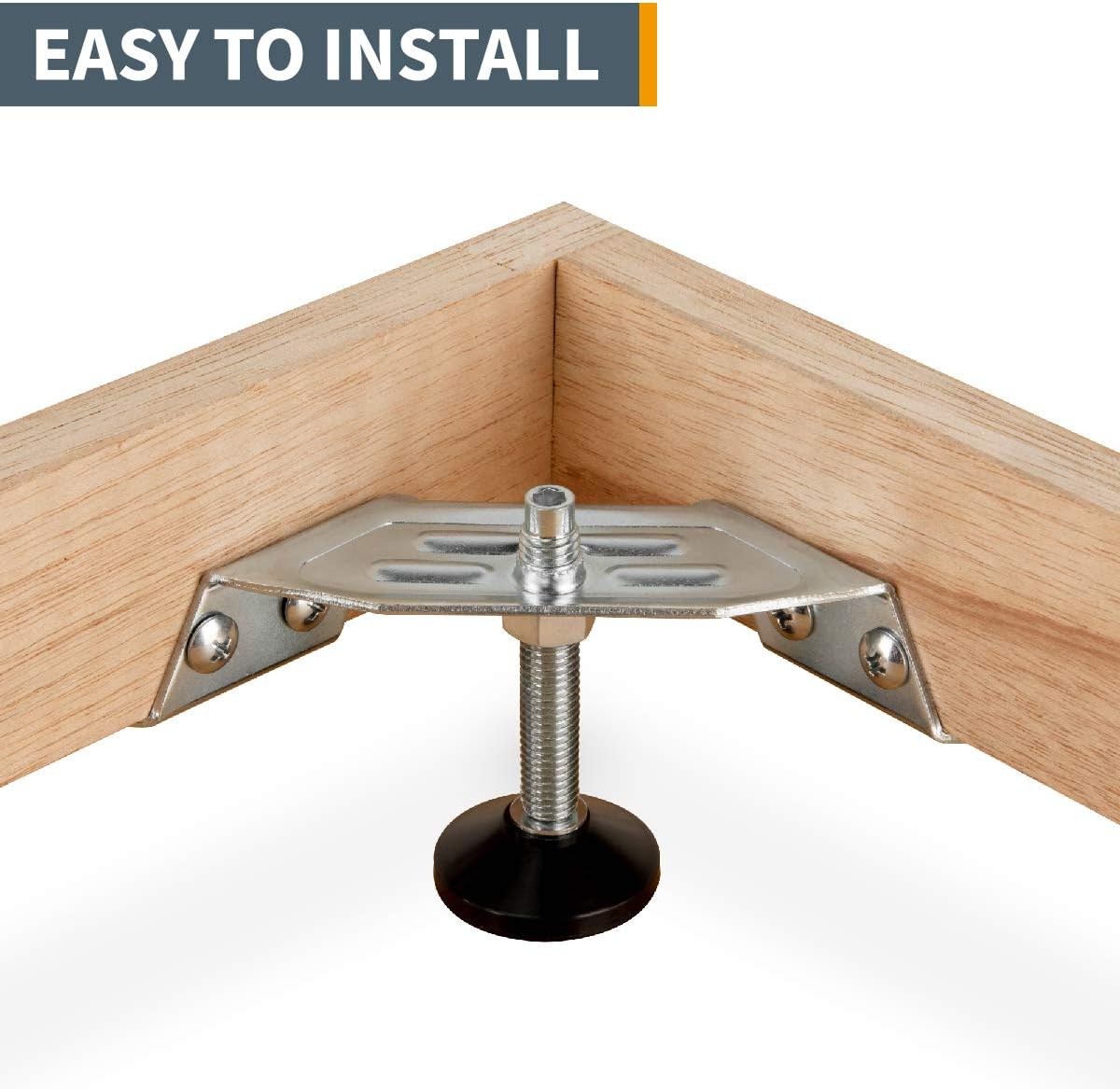POWERTEC 71157 Adjustable Corner Bracket Furniture Leveling Feet with Non-Marring Leveler Pads - Image 4