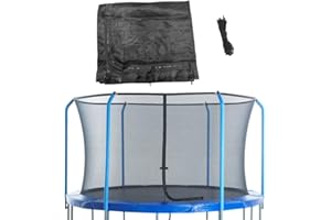 Machrus Upper Bounce Trampoline Net Replacement 8FT 10FT 11FT 12FT 13FT 14FT 15FT 17FT- Safety Net for Top-Ring Flex Enclosure System Curved Poles Round Trampoline