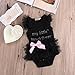 HOTONE Baby Girls Embroidered Little Black Dress Bodysuit Tutu Romper Jumpsuit Playsuit Sunsuit (0-3 Months, Black)