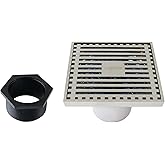 Kingston Brass BSF4464PN Watercourse 4" Square Shower Drain, Polished Nickel
