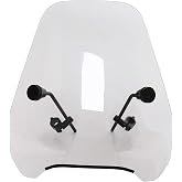 7BLACKSMITHS Universal 15" Motorcycle Windshield Height Large Windscreen | Clear Compatible with Harley Yamaha Honda Bikes with 7/8'' or 1''; Handle Bars