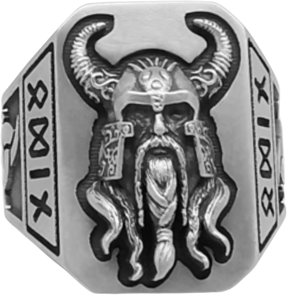 UNIQABLE Custom Made Men's Viking Odin Ring Sterling Silver 925 Norse God, Handcrafted