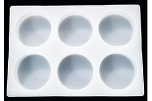 Fuehbur Six-3-inch-Circle Car Freshies Mold -Epoxy Resin - Candle Soap Silicone Mould【Diameter: 3 inches】, Wall Thickness: 3mm, Can Used for Making Soap