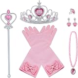 Vicloon Elsa Dress Up Accessories Set 7 Pcs Princess Girls Pink
