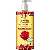 Multi-Used Body Oil For Skin USDA Certified,Face,Hair and Nails,Multi Purpose Organic oil With Rose Petals,Vitamin E & Almond Oil Nourishing & Hydrating ,Body Oil for Moisture & Skin After Bath Oil