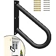 Handrails for Outdoor Step Black Safe Grab Bar Railing U Shaped Pipe Metal Handrail Hand Railing Stair Indoor or Outdoor Stair Hand Railing Wall-Mount Used Walls for Garage Porch Patio Garden Entrance