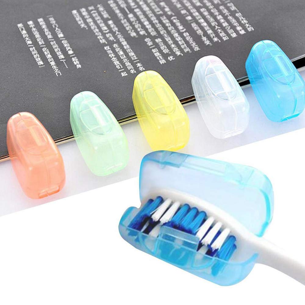 ForgetMe 5 Pieces Travel Portable Toothbrush Head Covers Case Camping Brush Cleaner Protect, Toothbrush Cover, Hygienic and Antimicrobial Toothbrush Holder for Camping, Toothbrush Protective Case