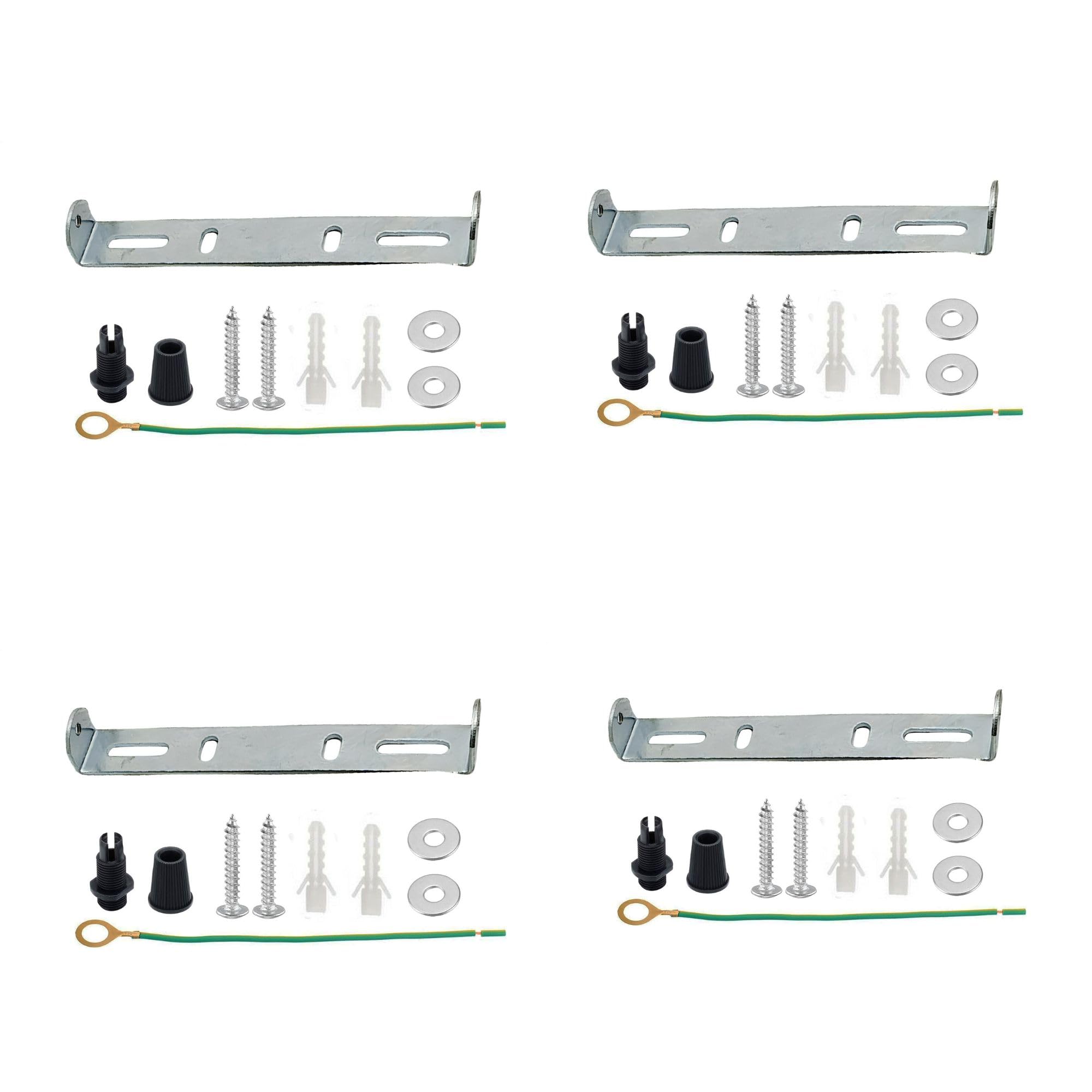 LEDSone 4 Pack Ceiling Rose Strap Bracket Plate with Accessories for Light Fixing, 95mm Metal Ceiling Plate Bracket for Suspension Pendant Light Fitting and Ceiling Lighting Lamp Base. (4)