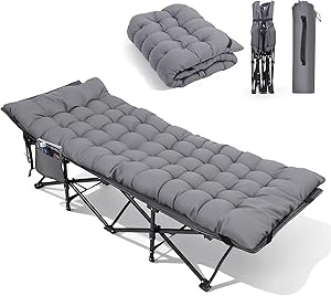 Sekey Feldbett Klappbar XXL, 190 x 71 x 35 cm überbreit, Campingbett inkl. Matratze, verstärkte Stahlrohre und hochwertiges Oxford-Gewebe – ideal als Gästebett für Garten und Camping