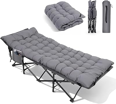 Sekey Feldbett Klappbar XXL, 190 x 71 x 35 cm überbreit, Campingbett inkl. Matratze, verstärkte Stahlrohre und hochwertiges Oxford-Gewebe – ideal als Gästebett für Garten und Camping