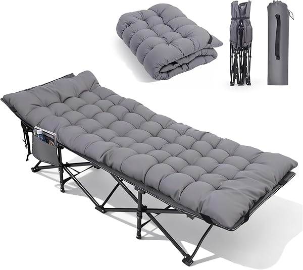 Sekey Feldbett Klappbar XXL, 190 x 71 x 35 cm überbreit, Campingbett inkl. Matratze, verstärkte Stahlrohre und hochwertiges Oxford-Gewebe – ideal als Gästebett für Garten und Camping