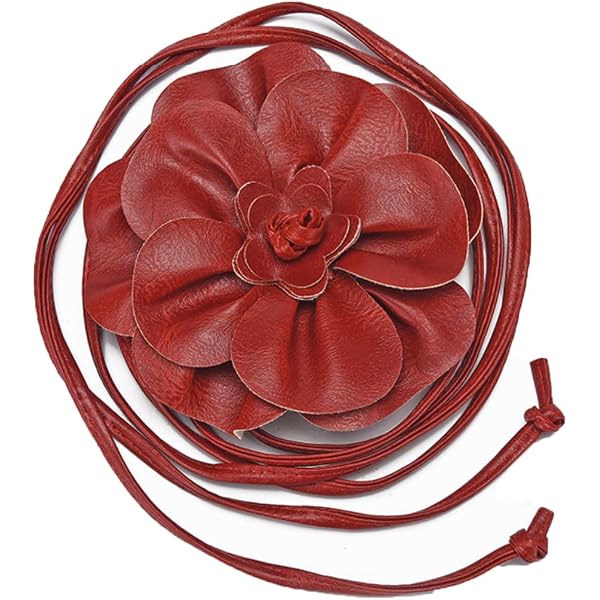 Amazon.com: TeeYee PU Leather Large Flower WaistBand  display picture 1
