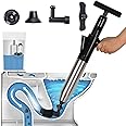 Toilet Plunger High Pressure Air Drain Blaster Gun Drain Clog Remover Tools Air Plunger Heavy Duty Drain Powerful Plungers for Toilet Unclog Toilet, Floor Drain, Bathroom（Black）