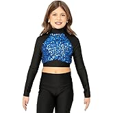 Youth Long Sleeve Sequin Performance Crop Top