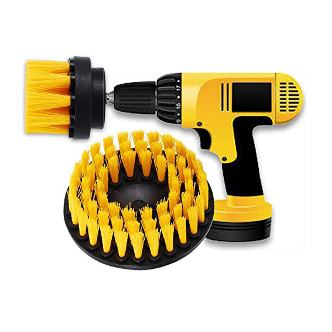 OxoxO 2" + 5" Drill Brush Medium Heavy Duty Scrubbing Cleaning Power Scrubber Cleaning Kit Compatible with Bathroom Tub Shower Tile Grout Kitchen Cabinets