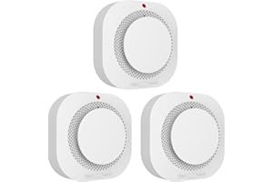 Hapippofa Smoke Detector, Battery Powered Fire Alarms for Home,10 Year Sensor Life Photoelectric Smoke Alarm with Test/Mute Button,PG-S11,3 PCS