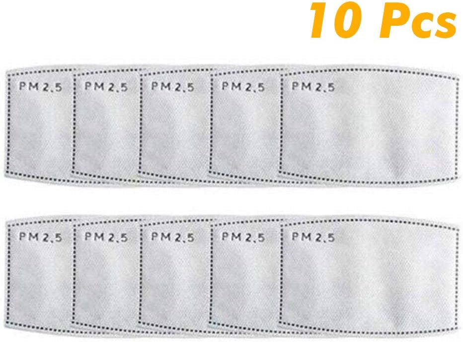 Dust Mask with 2 Filters Respirator Mouth Mask Face Masks Dust Anti-Pollution Anti-smog PM2.5 Washable Reusable for Riding Dustproof Carbon Filters Cotton (10pcs Filter Paper)
