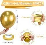 Kelfara Gold Balloons 100Pcs 12in Metallic Latex Party Decor view 2