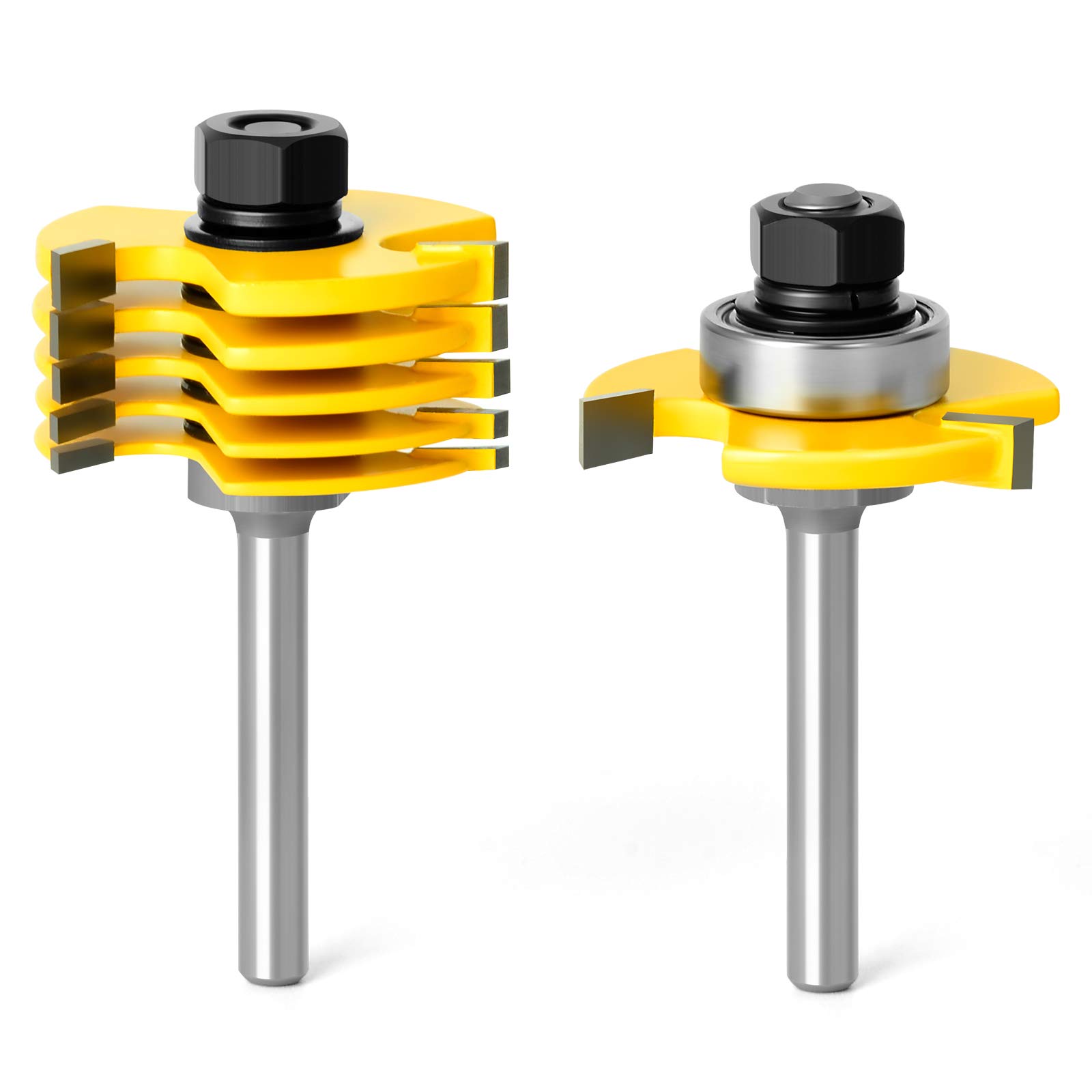 MEIGGTOOL 1/4 Inch Shank Slot Cutter Router Bit Set - 6 Size