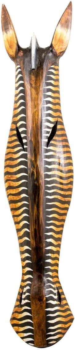 Savanna Handcrafted Albizia Wood, African Style Wall Mask - Zebra
