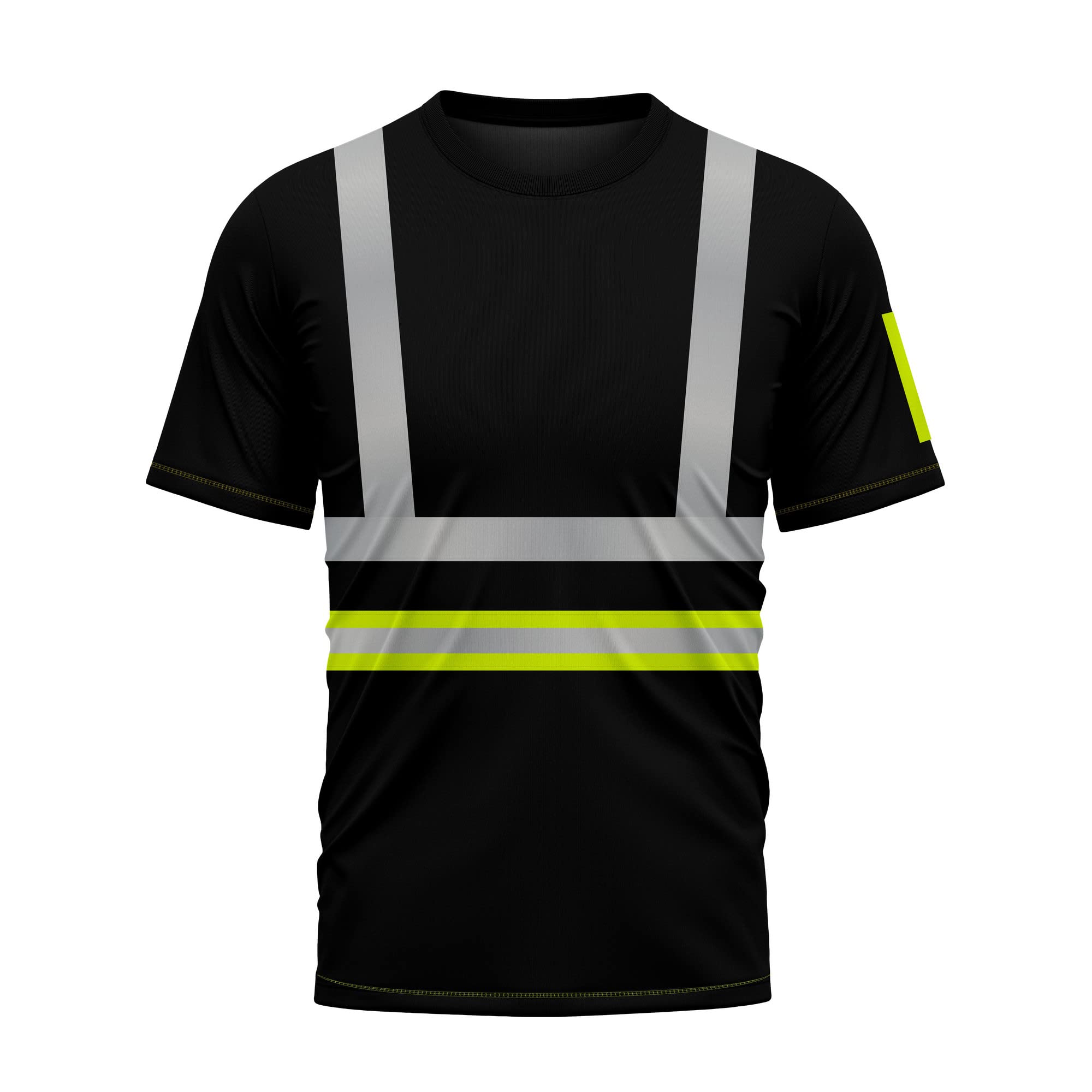 trending babz High Visibility Short Sleeves Quick Dry T Shirts Reflective Tape Safety Hi Vis Round Crew Neck Security Work Breathable Workwear Top Tee