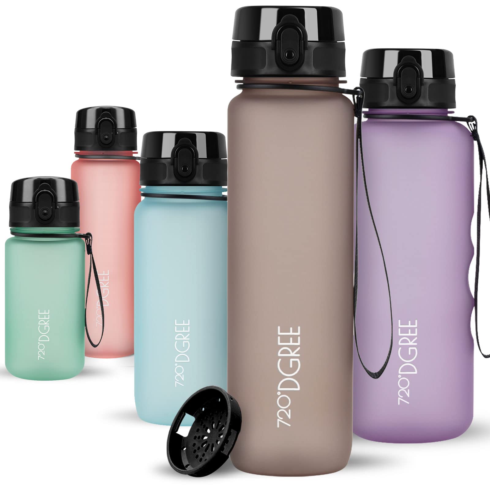 720°DGREE Water Bottle 1l “uberBottle“ softTouch +Sieve - BPA-Free Tritan, Leakproof, Reusable Drinking Bottle - Sports Bottle for Men, Woman, Office, Gym, Fitness, Outdoor, Hiking, Cycling, Travel — image 1