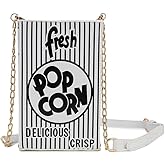 ENJOININ Novelty Fashion Women Crossbody Bag, Popcorn Box Style Clutch Bag for Girl Handbag Shoulder Bag Purse…