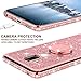 LG G7 ThinQ Case,LG G7 Case,Glitter Cute Phone Case Girls with Kickstand,Bling Diamond Rhinestone Bumper Ring Stand Sparkly Luxury Clear Thin Soft Protective LG G7 ThinQ Case for Girl Women Rose Gold
