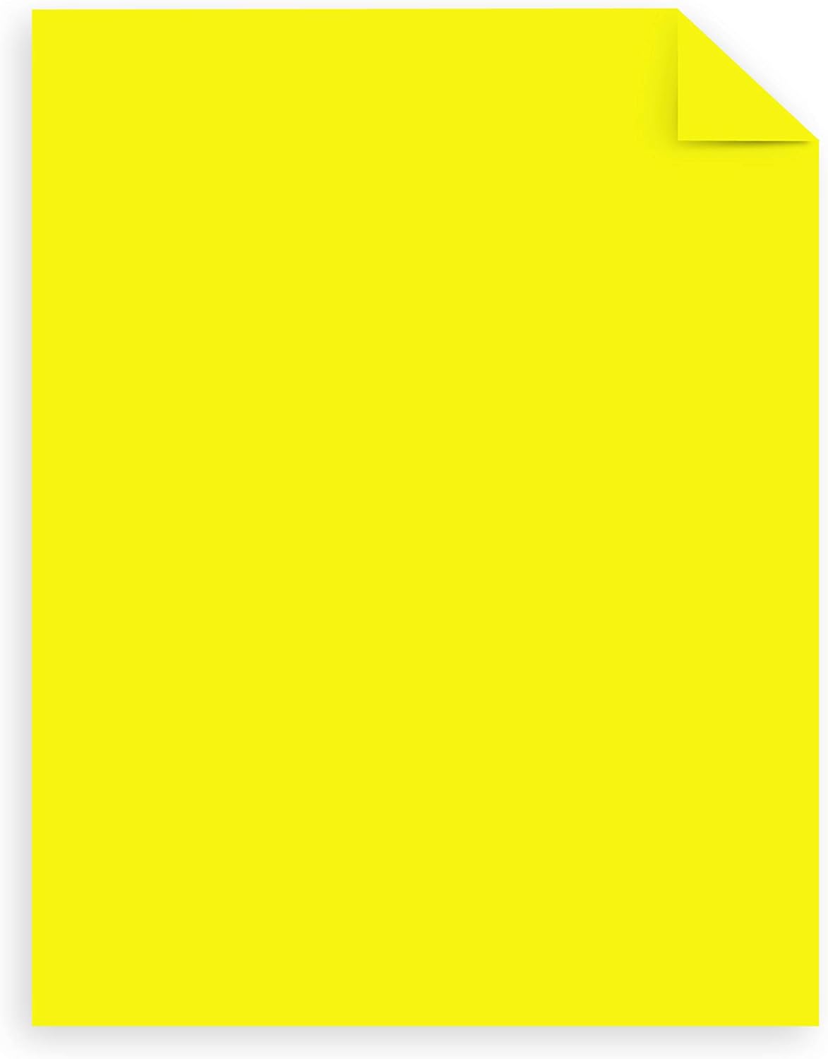 Astrobrights Mega Collection Colored Paper, 8 ½ x 11, 24 lb/89 gsm, Neon Yellow, 625 Ct. (91676)" Exclusive" - More Sheets! : Office Products