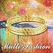 SHEGRACE Multi Layer Bangles for Girls 24K Gold Plated Bangles with Diagonal Pattern 7.5