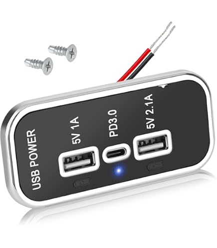 2 Tomas Usb De 12 V, Carga Rápida Doble Con Voltímetro Y Ali | Cuotas