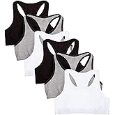 Fruit of the Loom girls Multi Pack Cotton Built -Up Stretch Sports Bra Available in 6 Packs!