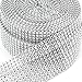 Foraineam 2 Rolls 8 Row 10 Yard & 2 Rolls 4 Row 10 Yard Rhinestone Ribbon Silver Diamond Bling Sparkle Ribbon Wrap