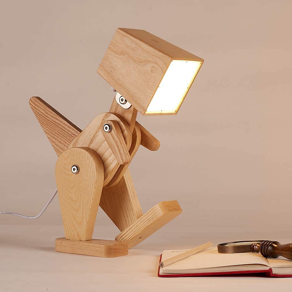 AFLAH Beautiful Wooden Dinosaur lamp, for Computer and nightstand, for
