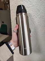 GOPPUS 1L Stainless Steel Water Bottle with Straw Leakproof Flip Lid view 8