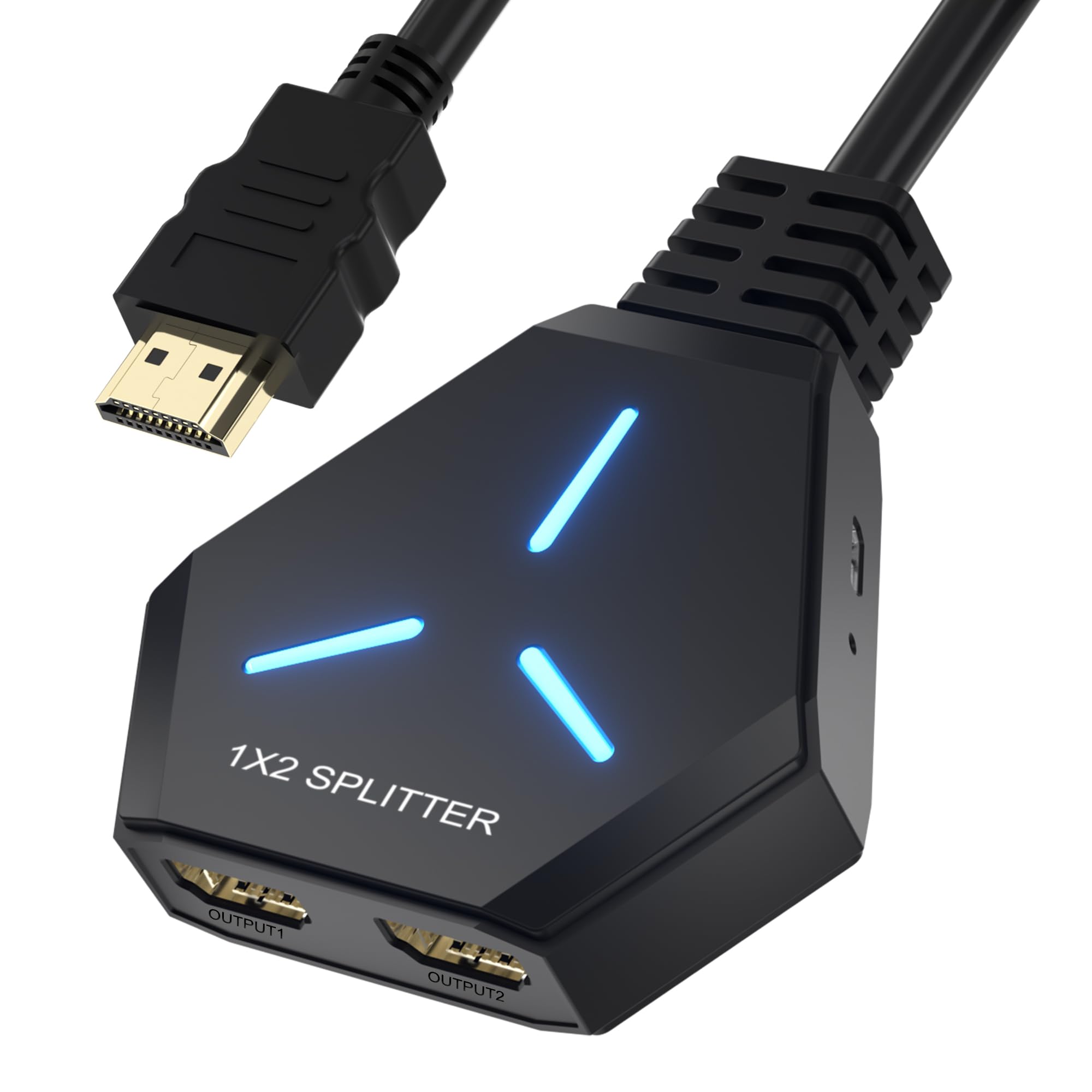 HDMI Splitter 1 in 2 Out - Supports 4K 3D 1080P, Dual Monitors, PS4/PS3/Blu-Ray Player/MacBook/HDTV (Mirror Only, Not Extend)
