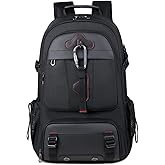KEQIKAI Travel Backpack 50L, 17 Inch Laptop Backpack for Men Women, Large Waterproof Carry On Backpack, TSA Friendly Flight Approved Anti-Theft Backpack with USB Interface & Shoe Compartment, Black