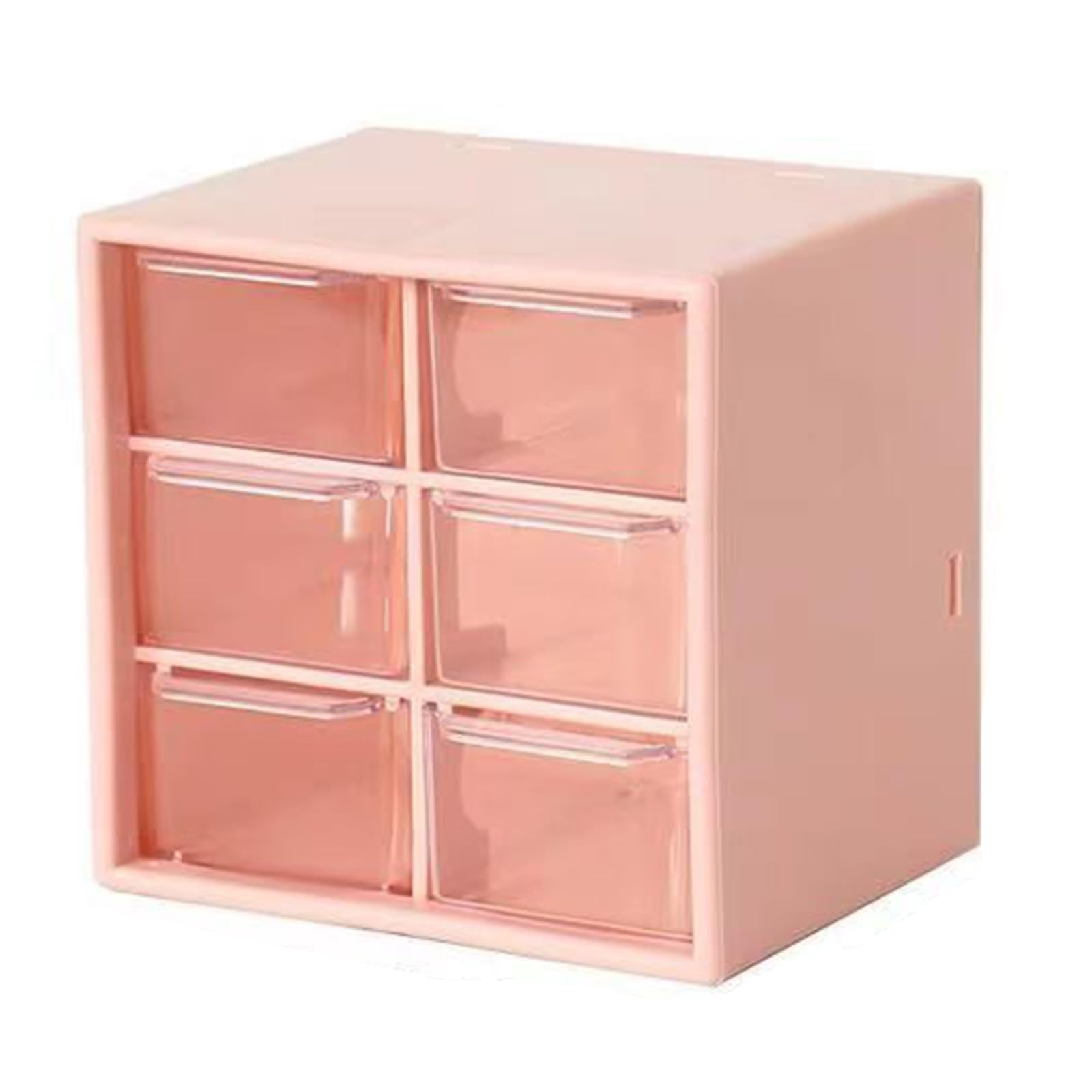 Jarsense Mini Desktop Organizer with 6 Compartments Drawer Organizer Cosmetic Organizer for Jewelry Cosmetics Office Crafts(Pink)