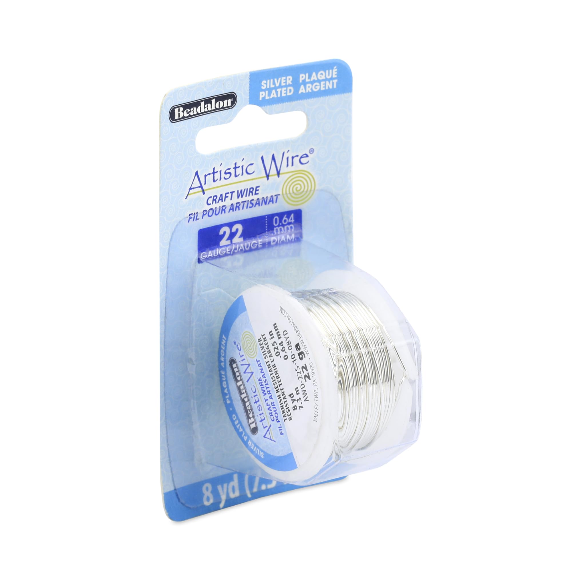 Beadalon Artistic Wire 22 Gauge 8yd-Non-Tarnish Silver, Other, Multicoloured, 4.72 x 4.64 x 11.48 cm