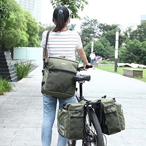 COTEetCI Mountain Bike Bag 3 in 1 Bicycle Pannier Rear Rack Seat Bag/Large Trunk Bicycle Carrier Bag,2 Side Bags + 1 Top Bag
