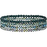 Cupimatch Women's Bohemian Beaded Bracelet: Stackable Crystal Bead Bracelet Layered Handmade String Colorful Elastic Bracelet Jewelry Gift for Women