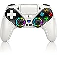 Gamrombo LED Wireless Controller for PS5, Compatible with PS5 Pro/Slim/PC, Dual Vibration, Macro/Turbo Function, 3.5mm Audio 