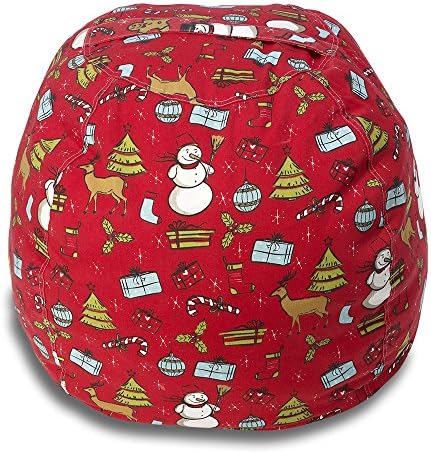 Stuffed Animal Storage Bean Bag Chair/Finest Storage Hammock and Organizer for kids' Plush Toys/Premium Stripe Print Canvas Toy Storage Bag perfect Storage Solution for Extra Blankets Pillows Clothes