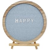 Felt Letter Board 10x10 in with 208 Letters, Numbers & Symbols, Wooden Letter Board With Stand for Baby Announcements, Milestones, Office Decor & More