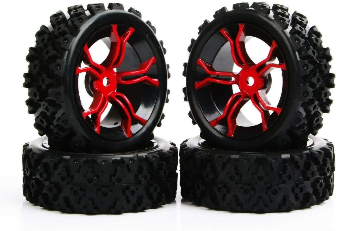 RC 1/10 Rally Racing Off Road Car PP0487+MPNKR Rubber Tires Wheel Rim 4Pcs
