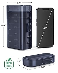 PULIV Pill Organizer with Large Capacity, Dual
