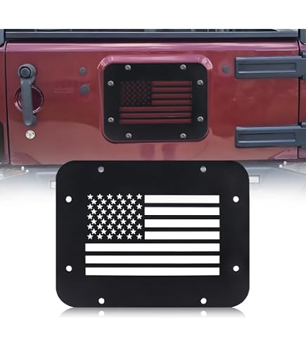 Aluminum Tailgate Filler Plate For Jeep Wrangler JK/JKU – Spare Tire Delete Cover With Rubber Plugs