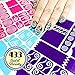 Nail Art Stencils Stickers Vinyl - 'Swirl Collection' 433 Guides Kit - 23 Shapes: Waves, Curvy & More Adhesives Stripe Patterns Designs in 3 Sheets Supplies Tape Foil Decals Craft Gift