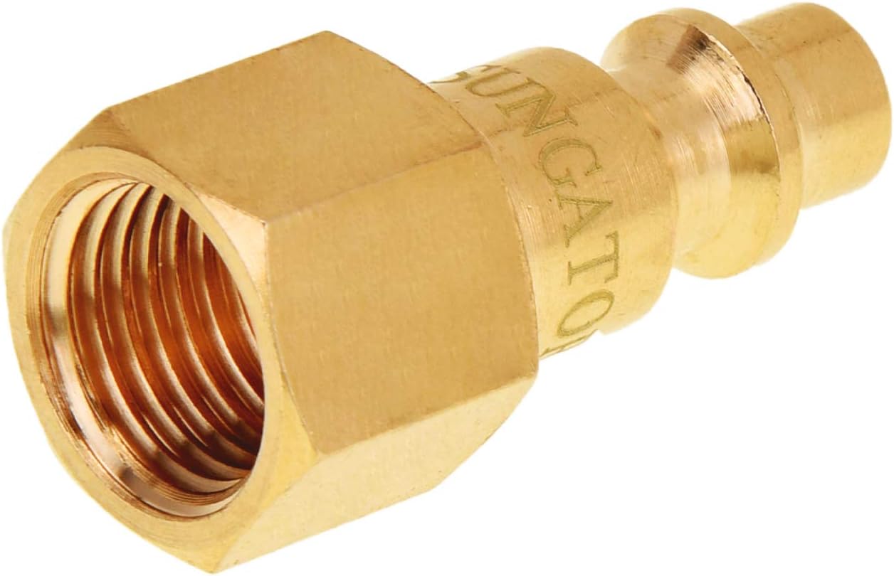 Air Fittings, Air Coupler and Plug Kit, Solid Brass Quick Connect Set, Industrial 1/4" NPT Air Tool Fittings Set with Storage Case (16-Piece) - - 