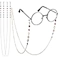 Frienda 2 Pcs Pearl Eyeglass Chains Women Beaded Glasses Straps Sunglasses Lanyard Eyewear Chain Holder Reading Eyeglasses